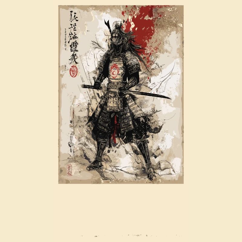 Samurai warriors in traditional armor
