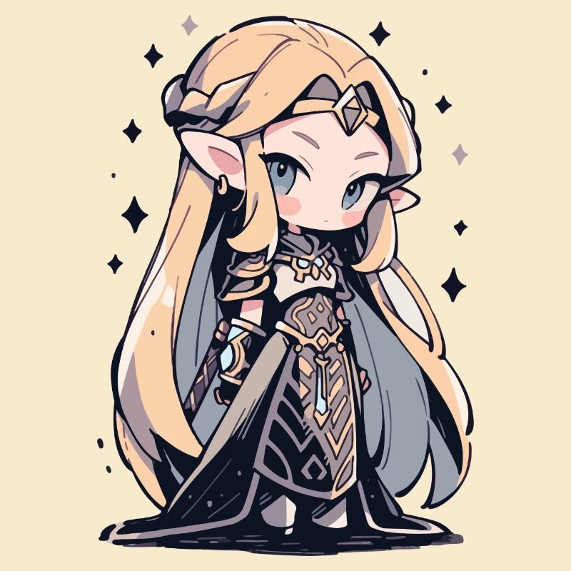 Princesse Chibi mignonne - Conception de conte de fées mignon