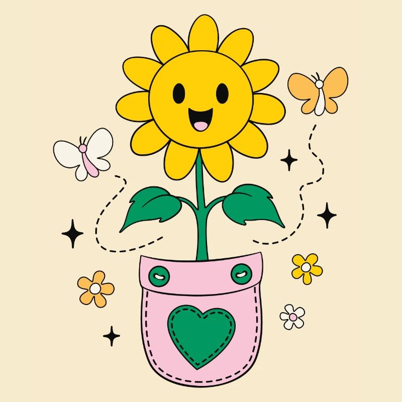 Design de poche de tournesol à ondes positives