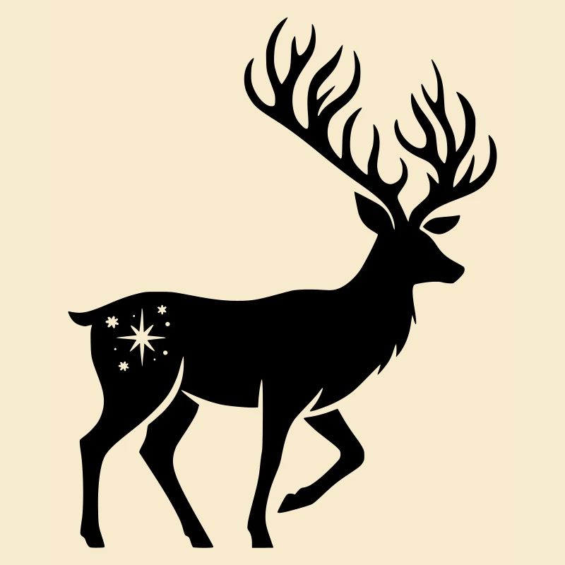 Hirsch Silhouette weihnachtlich