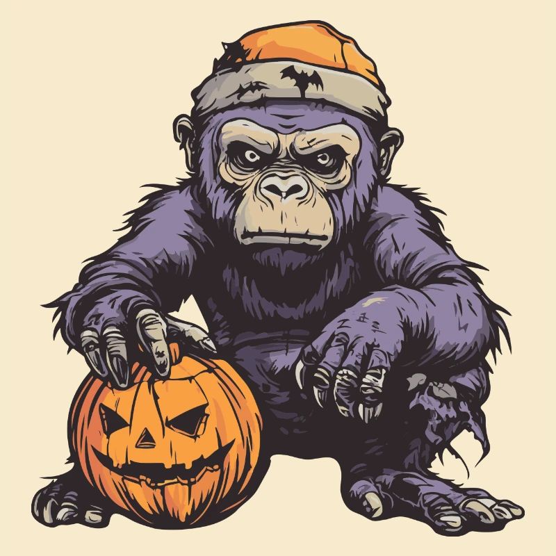 Gorille Halloween Bande dessinée drôle