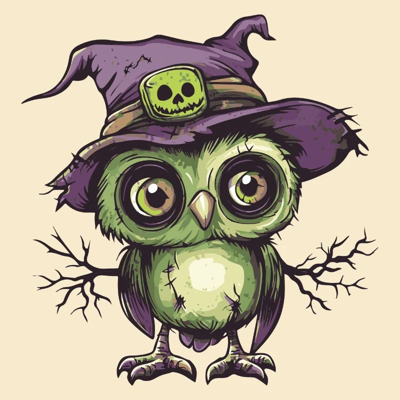 Eule Halloween Comic Lustig