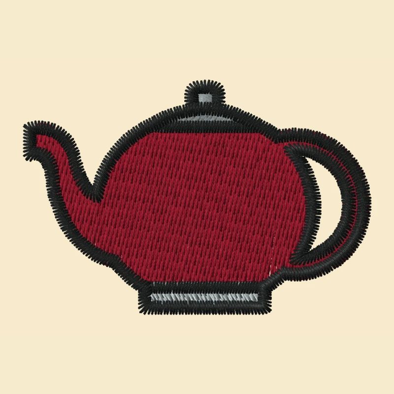 Tea kettle embroidered