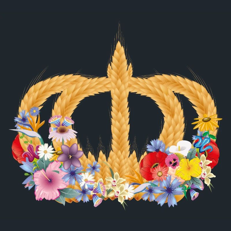 Couronne de blé avec des fleurs – symbole de la nature et de la récolte