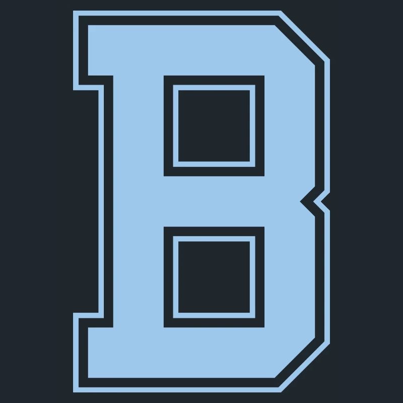Monogram Light Blue Varsity College Initial B