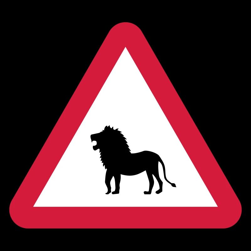 Caution Lion Warning