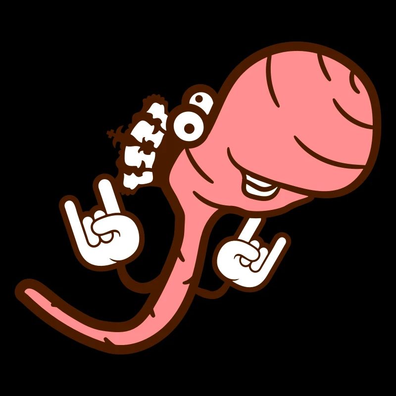 Heavy Metal Worm King Couronne Cornes Geste de la main Fun