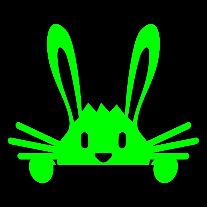 Lapin se cachant timidement derrière une clôture murale