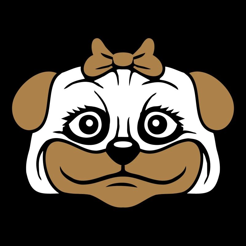 Hund Mops Mädchen Hübsche Schleife Frau Weiblich