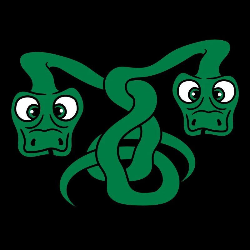 2 funny long comic cartoon snakes team buddies cou