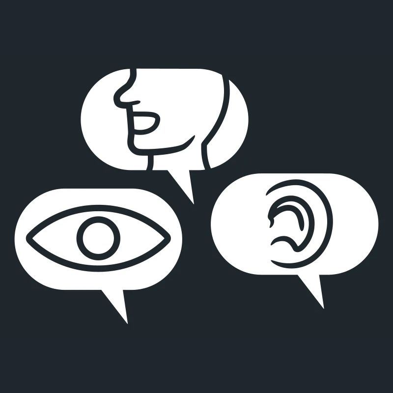 Hear See Speak Speech bubbles