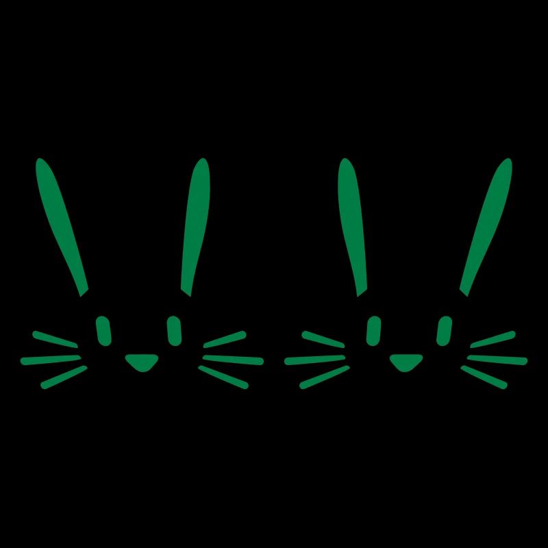 2 Hasen Team zwei grüne Freunde Party Crew Cool