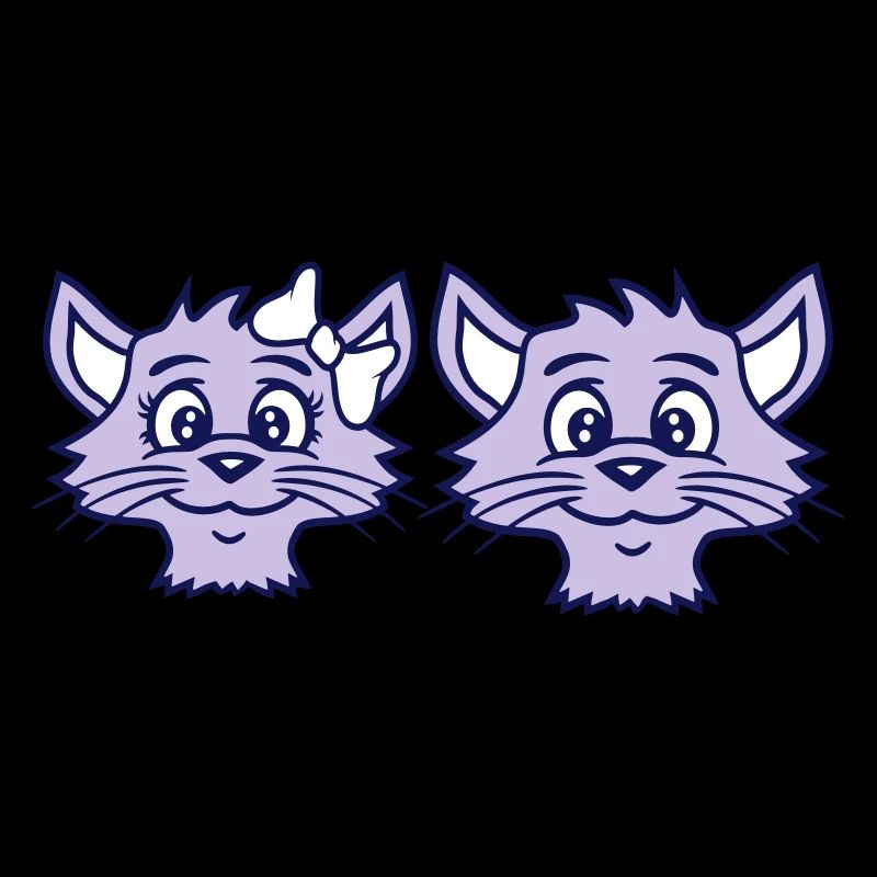 Zwei Katzen Paar 2 Romantisches verliebtes Pärchen