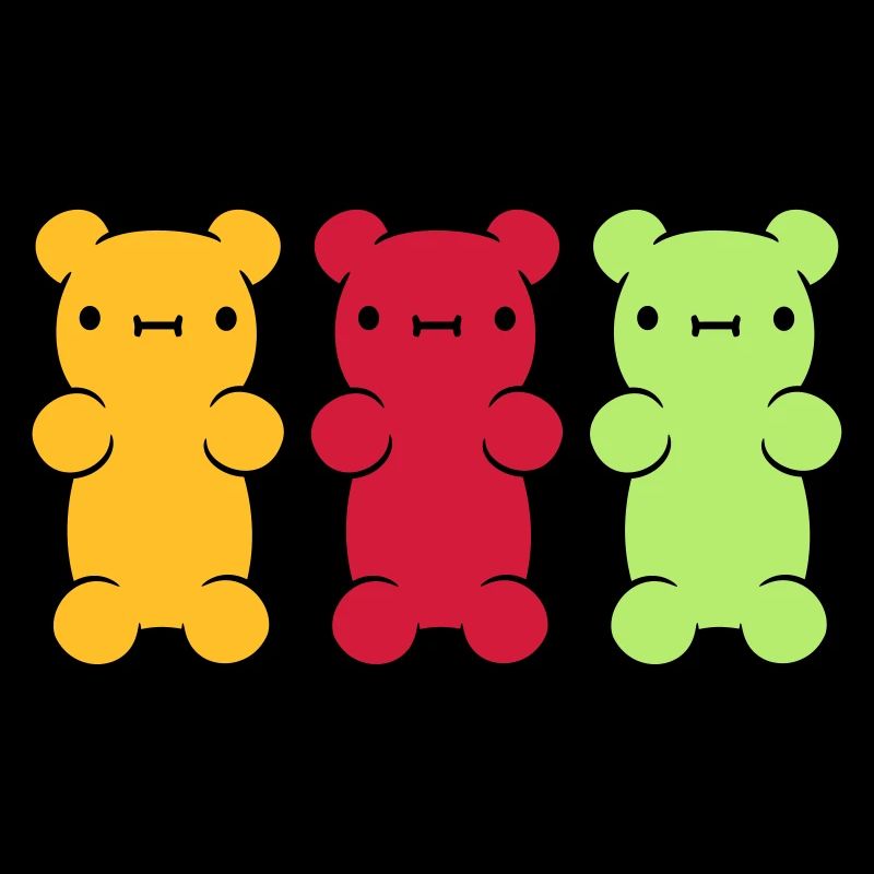 3 bunte Gummibaerchen