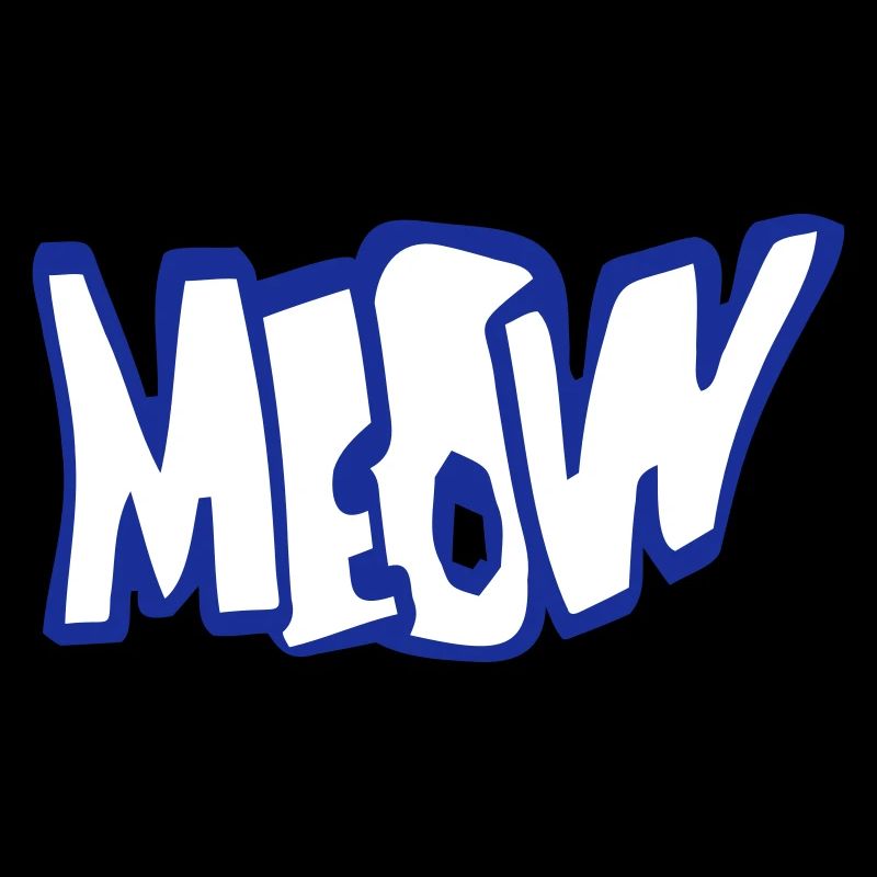 Meow Katze Comic Miau Buchstaben Kitten Text Zitat