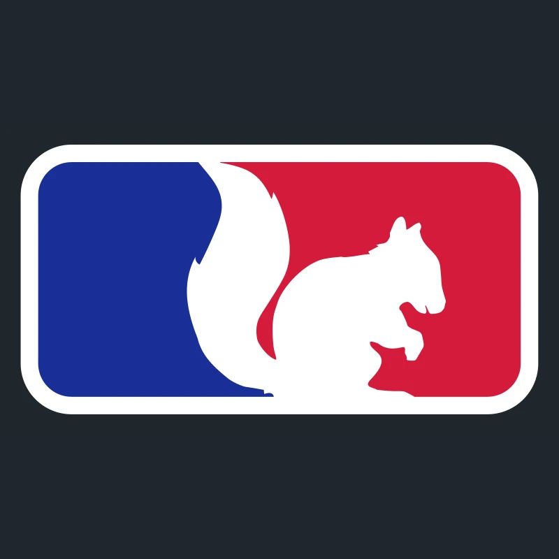 sport red blue logo black squirrel rodent