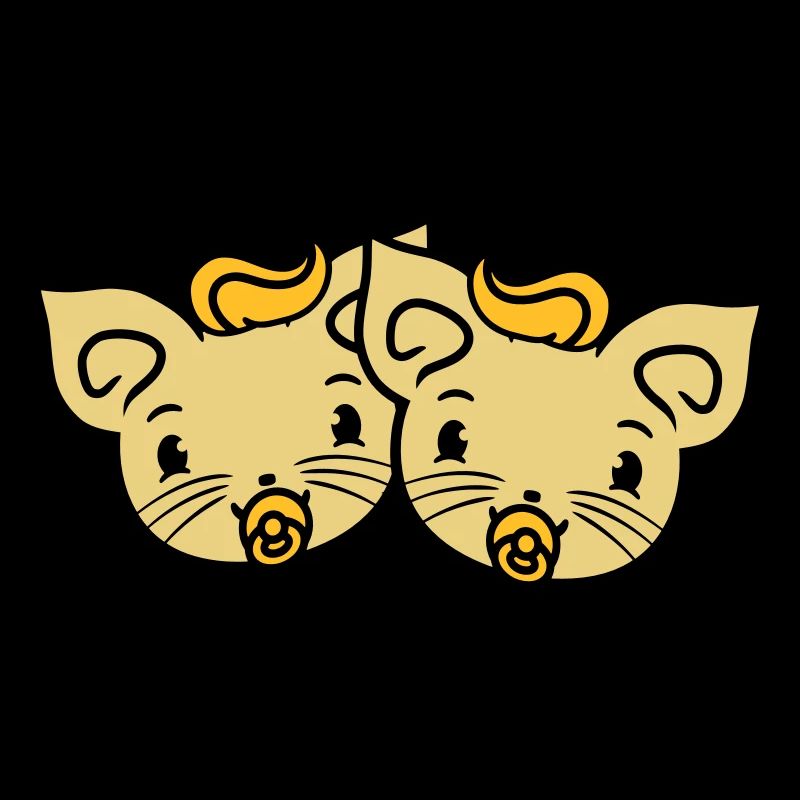 2 sucettes chats Deux petits frères et sœurs jumeaux