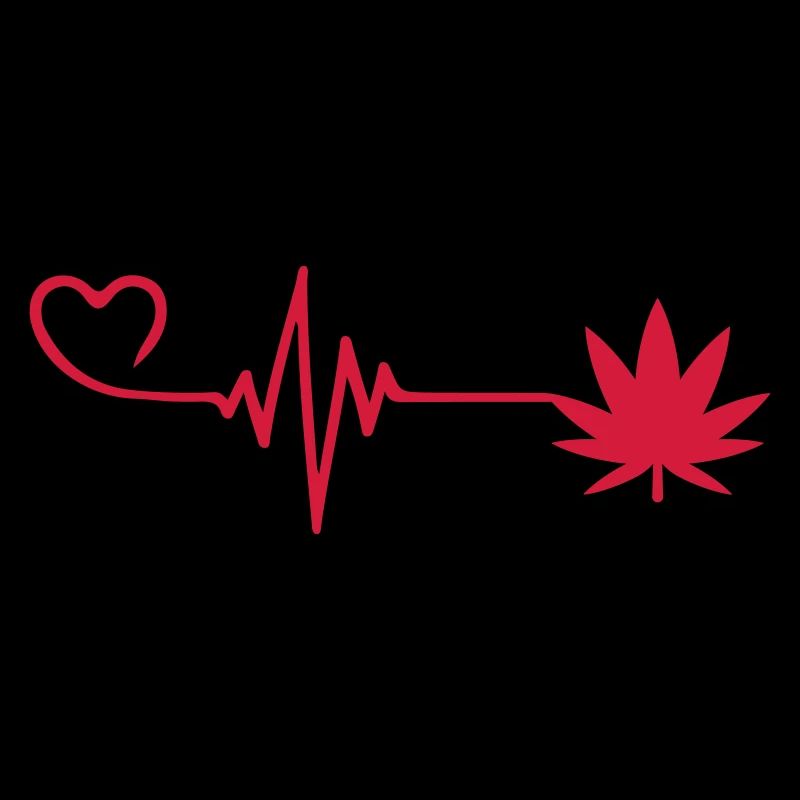 Hanf Blatt Puls Herz Liebe