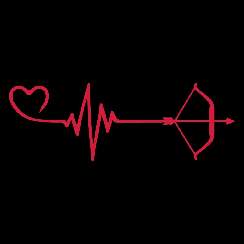 Pfeil und Bogen Liebe Puls Herz
