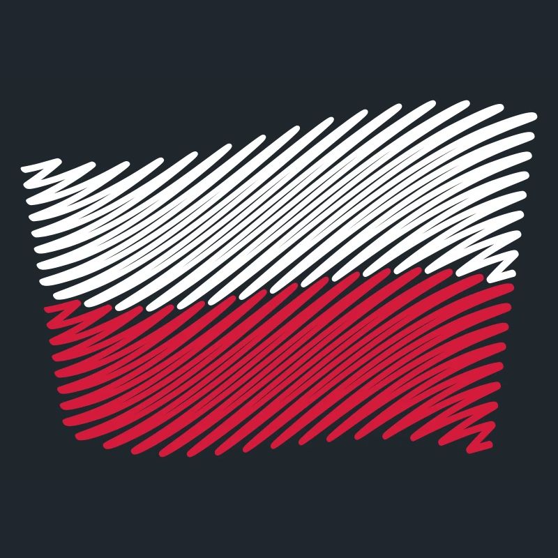 Poland Flag Scribble (White - Red)