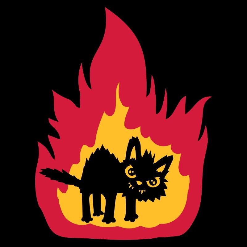 Brennende heiße Katze