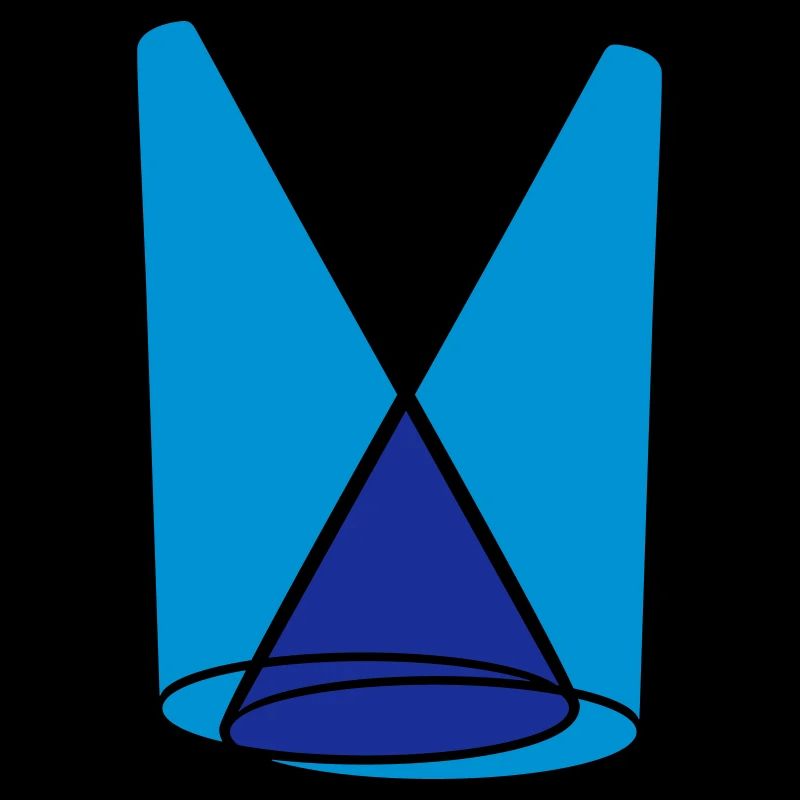 2 projecteurs cône de lumière scène