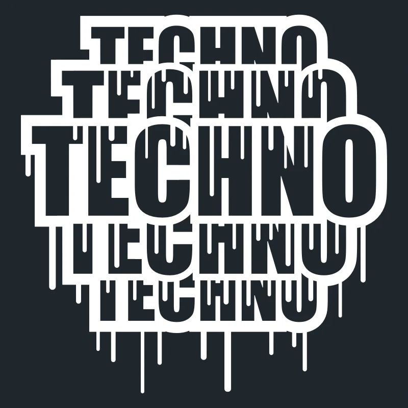 Lots of Techno Graffiti Spray Drop Music Saying
