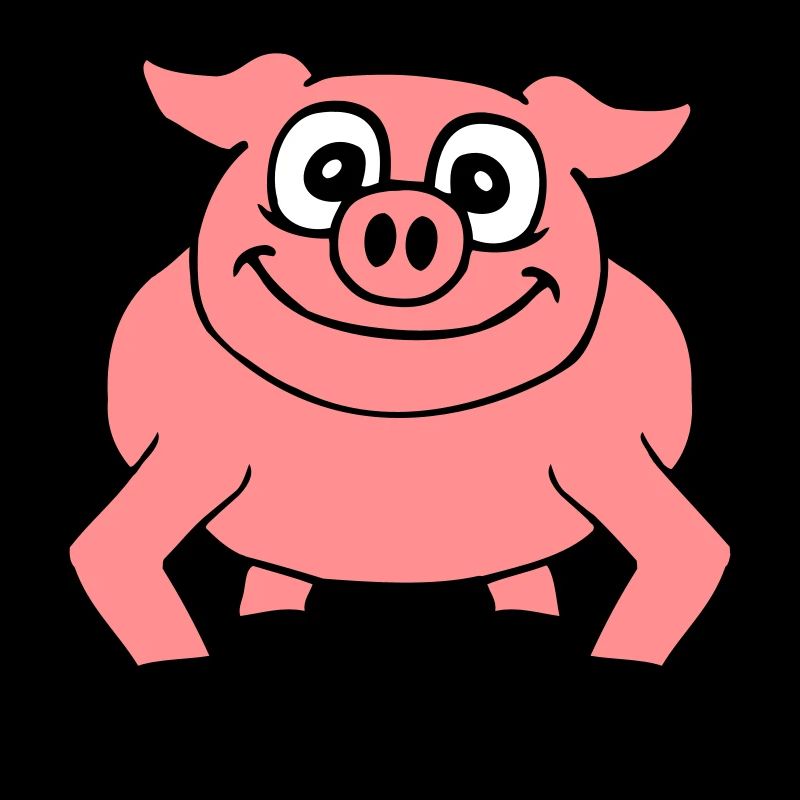 Niedliches Cartoon Comic Schwein Guckt Freundlich