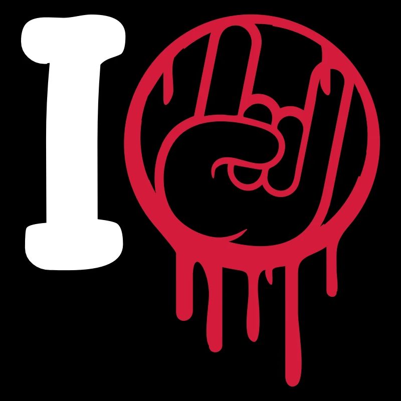 I Love Heavy Metal Hard Rock Musik Handgeste Herz