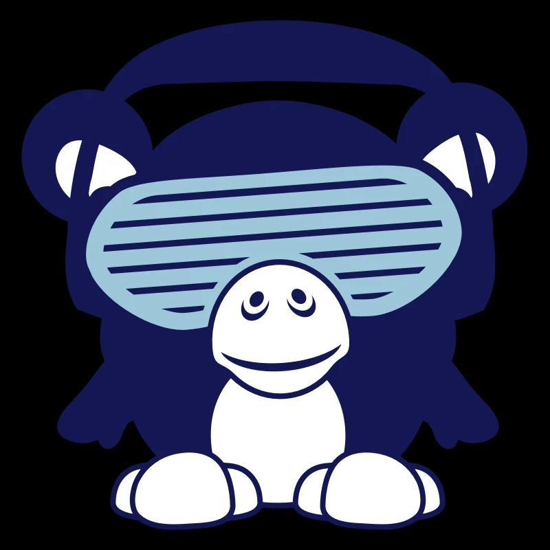 Monkey DJ Cool Chimpanzee Monkey Music Listening Fun