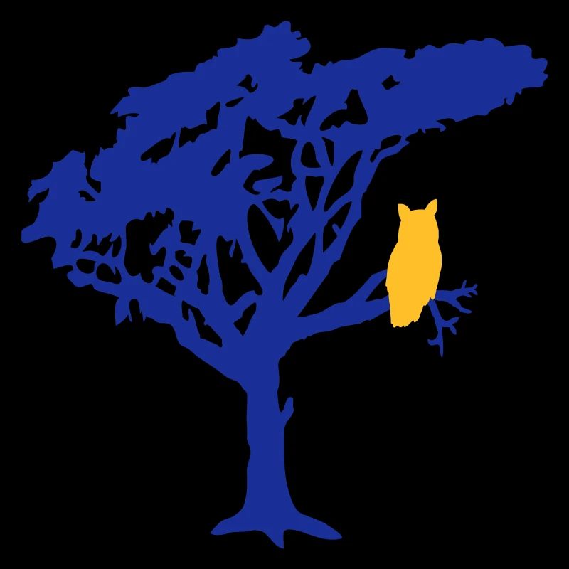 Owl Eagle Owl Branch Tree Forest Night Silhouette Outline Cute