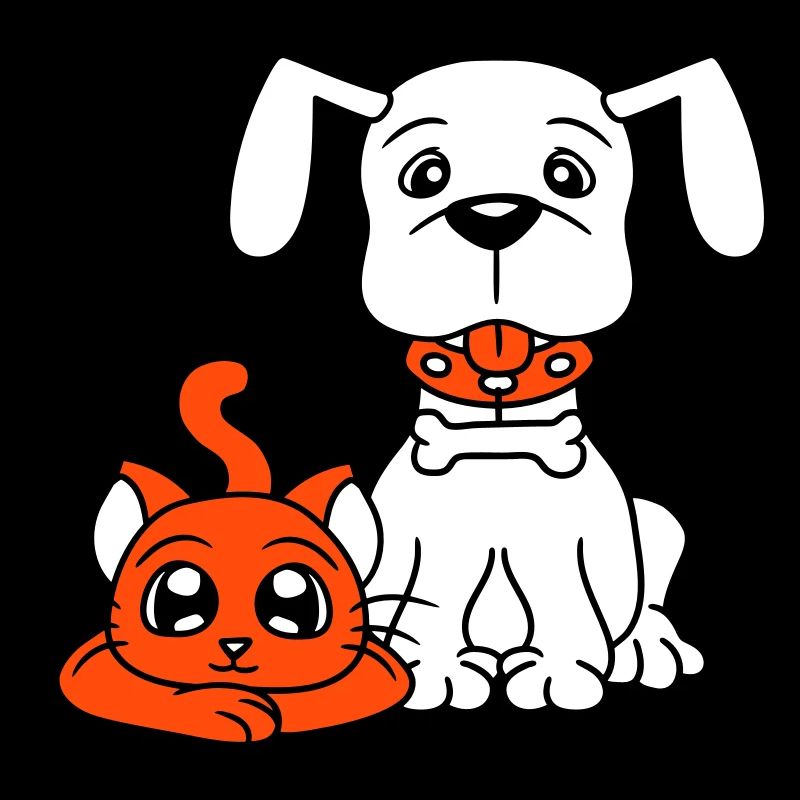 Chien Chat Deux Amis Équipe Chaton 2 Duo Équipage