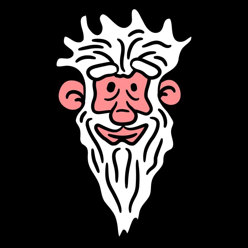 Lustiges Opa Gesicht Comic Stil langer grauer Bart