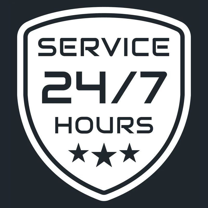 professional 24/7 support service logo. 24 hours s
