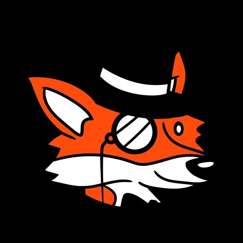 Fuchs Rotfuchs Sir Mr. Zylinder Hut Monokel Brille