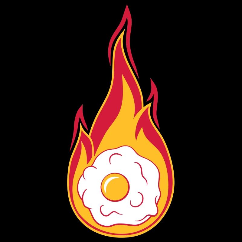 hot fire flames burn torch fried egg cook