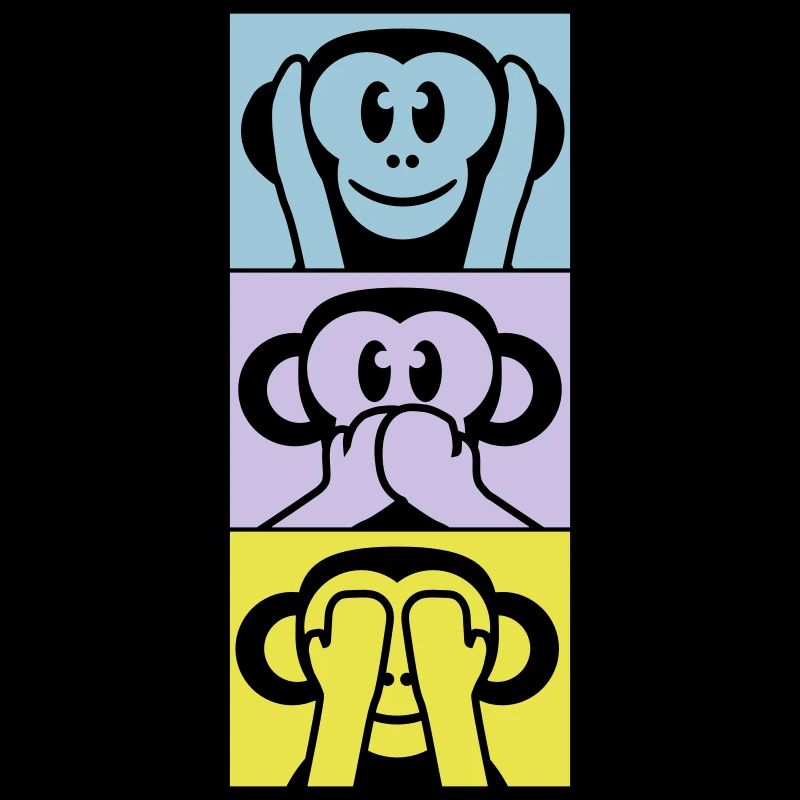 3 singes sages n’entendent rien dire voir s’amuser avec les singes