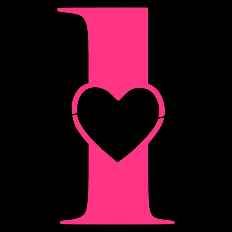 Ziffer Eins 1 mit Herz