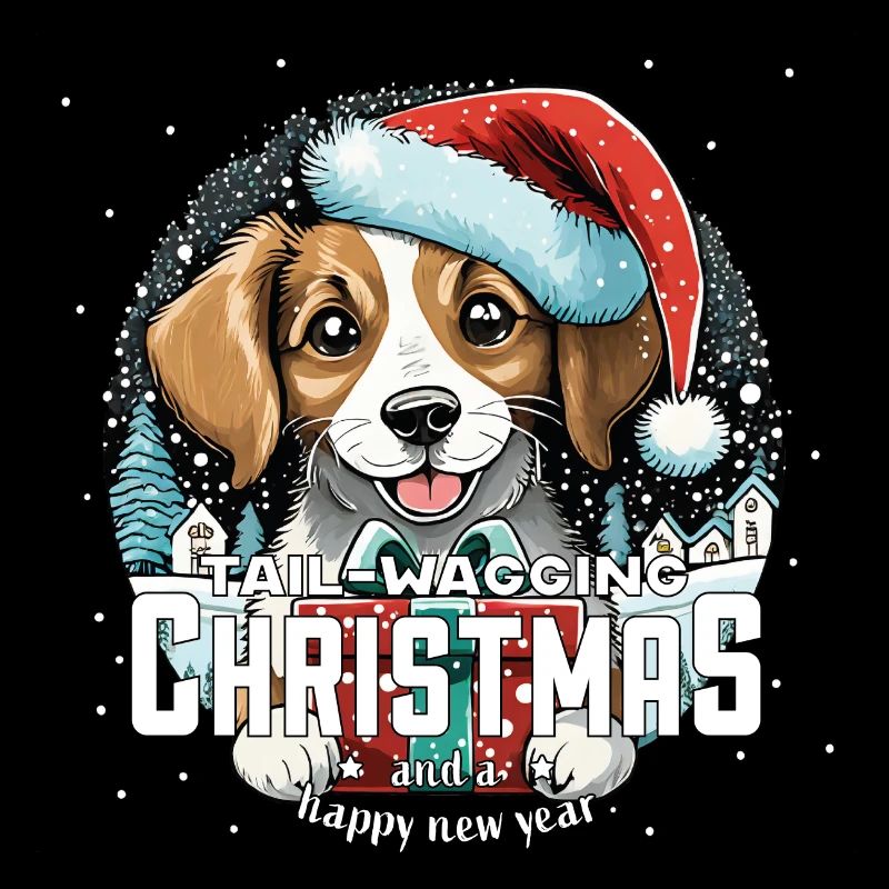 Weihnachtshund Tail Wagging Christmas