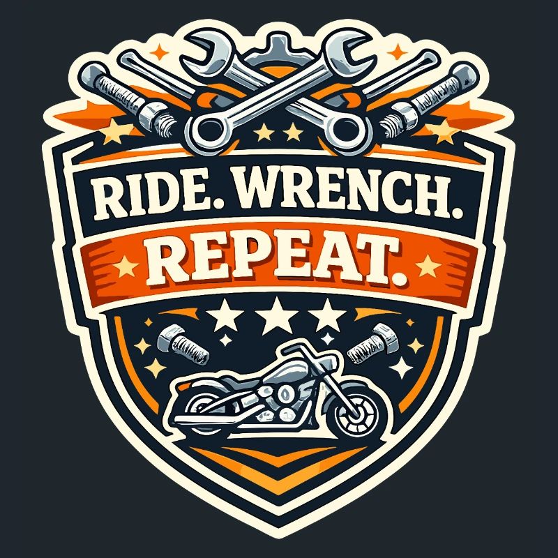 Ride Wrench Repeat Motorrad Patch