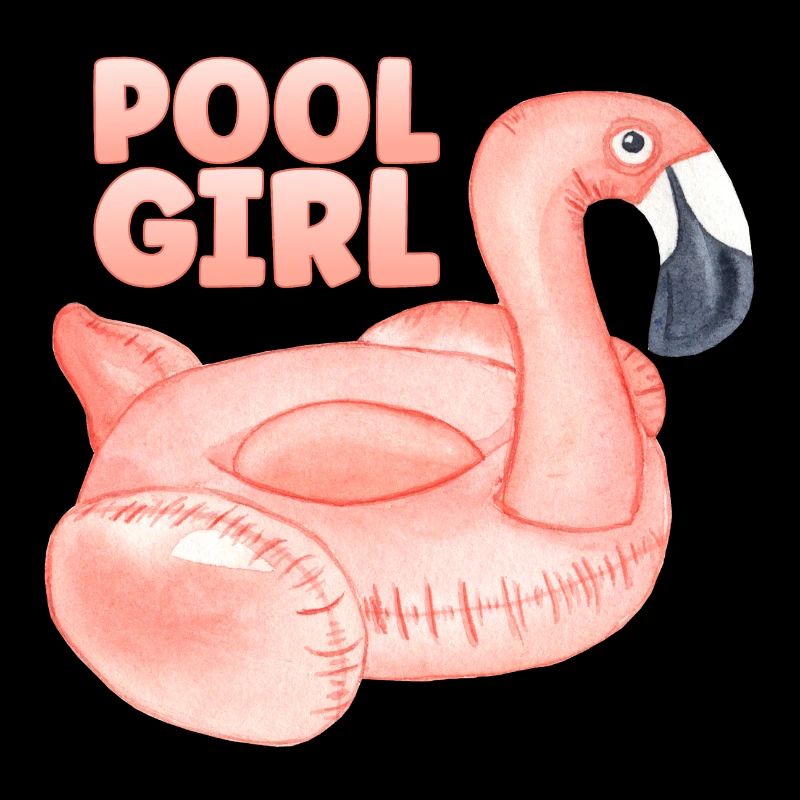 Pool Girl Flamingo Float Party Summer Vacation