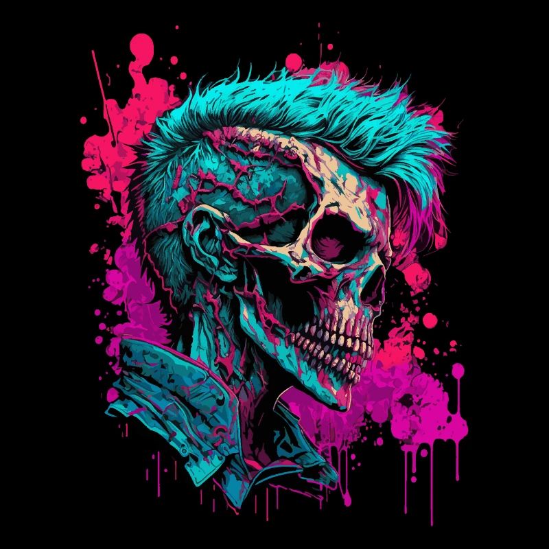 Rave Zombie Skull