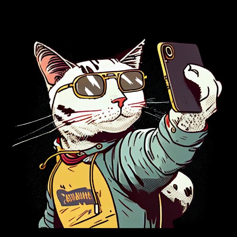Comic Katze Selfie