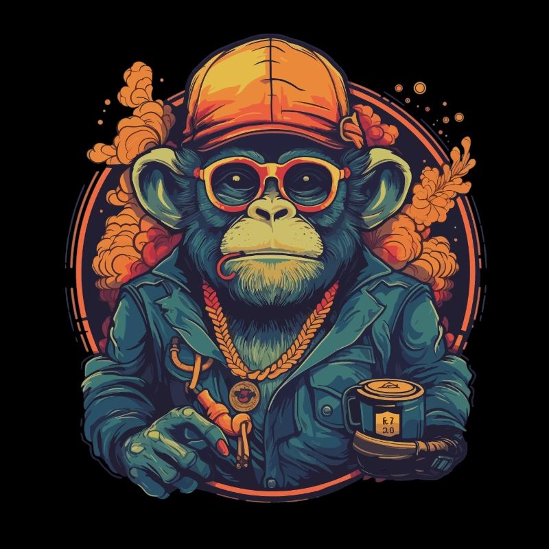 Design Monkey Affe Trip mit Becher Vintage Vibes