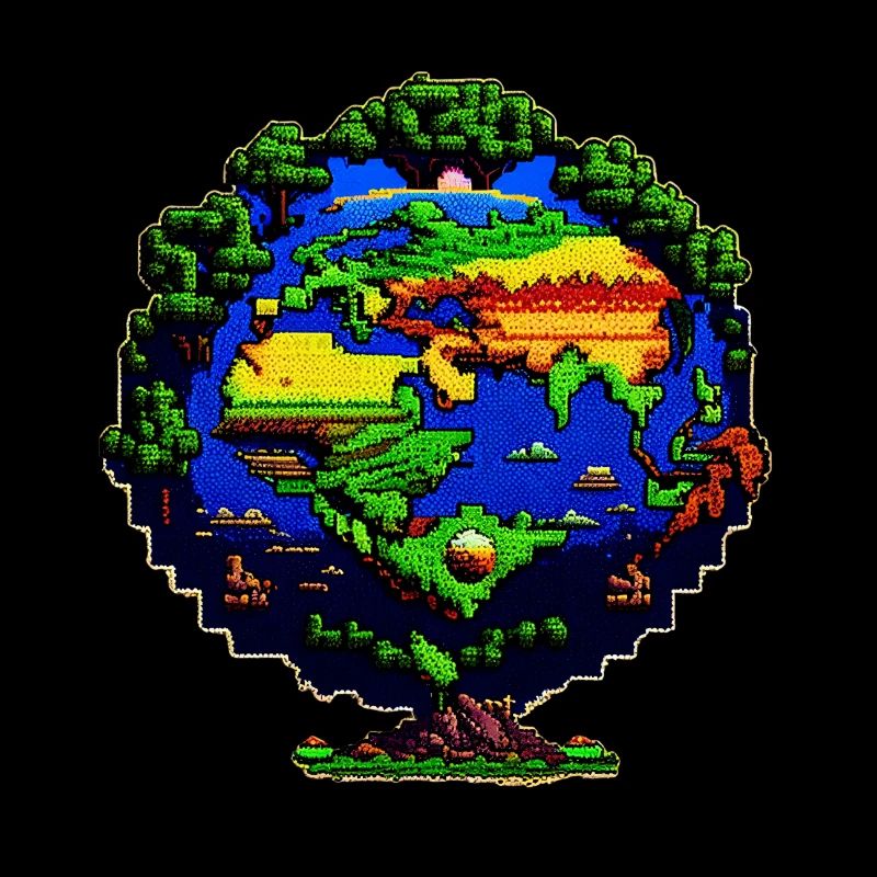 Die Erde in Pixelkunst