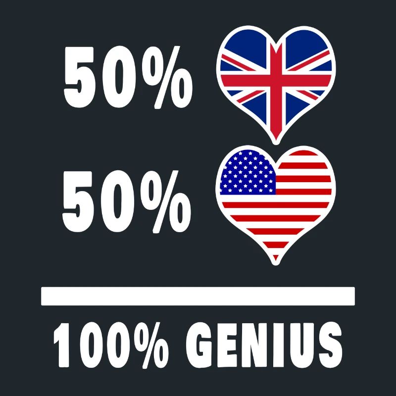 Drapeau 100% Genius des États-Unis et du Royaume-Uni