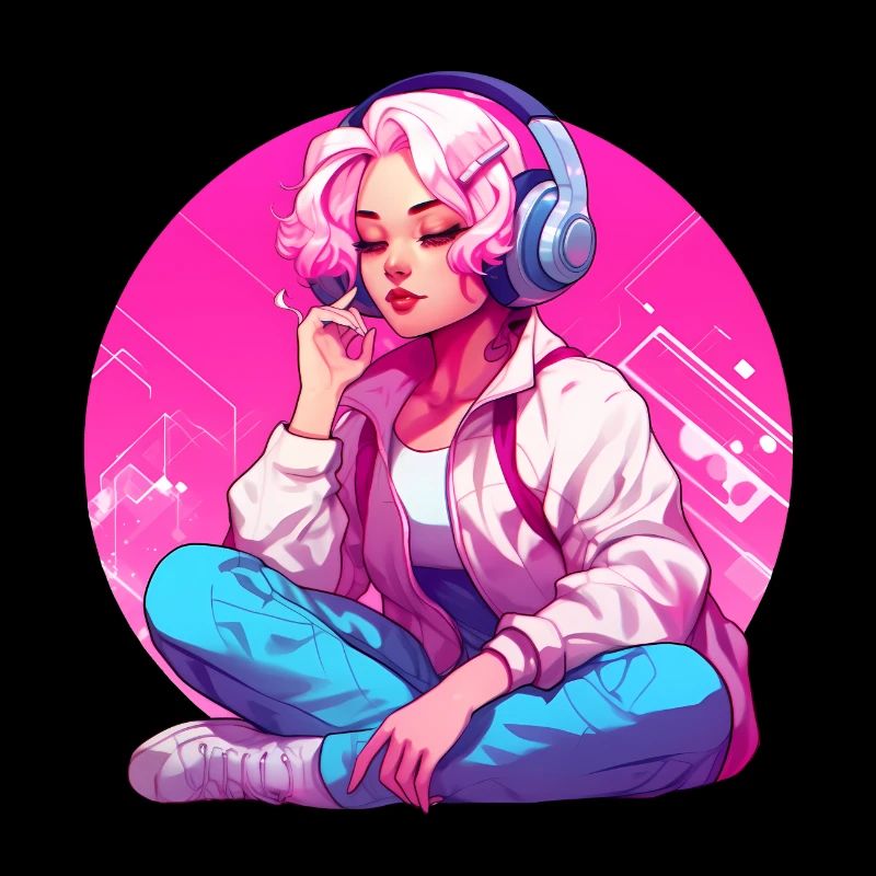 Mädchen mit Kopfhörern