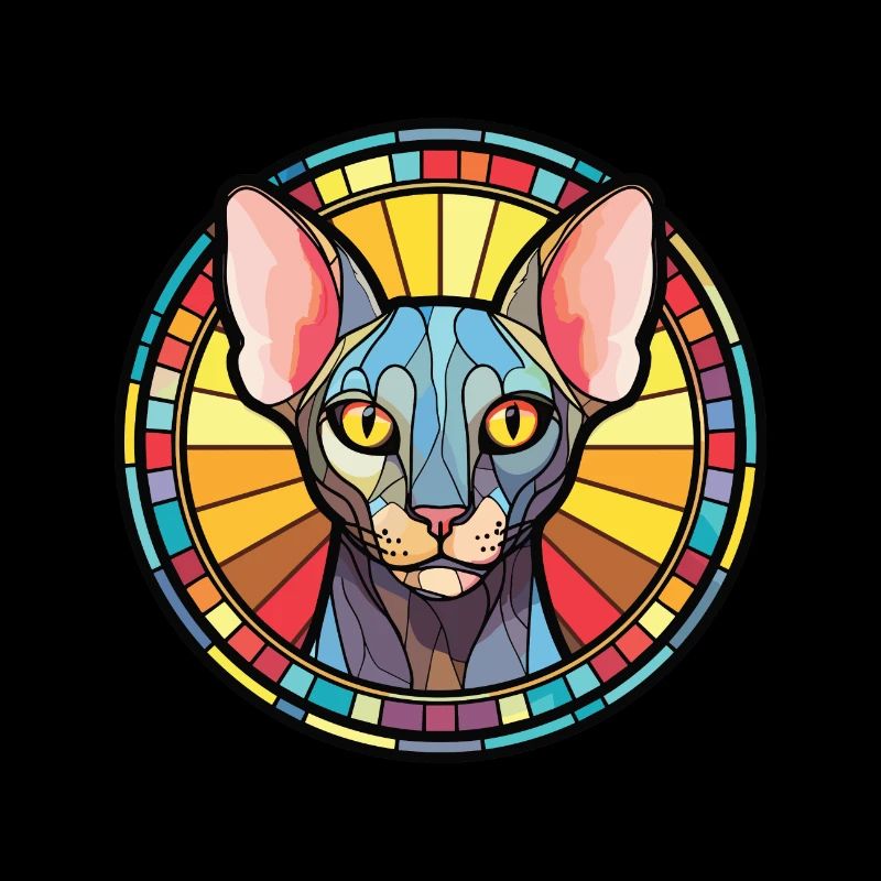 Peterbald chat aquarelle colorée pour animaux de compagnie Illustration
