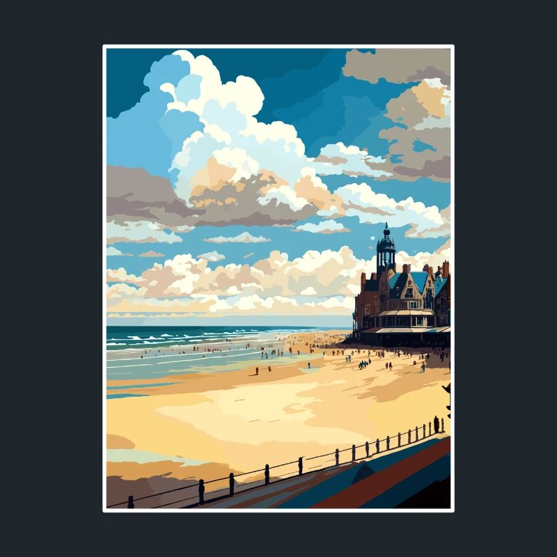 Plage de Scheveningen, Pays-Bas, affiche de voyage