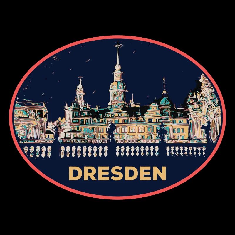 Dresden at Night: Mesmerizing Illustration